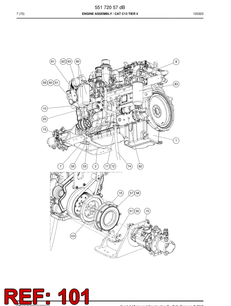 55181040 551 810 40 Adapter piece - Sandvik Technical Drawing
