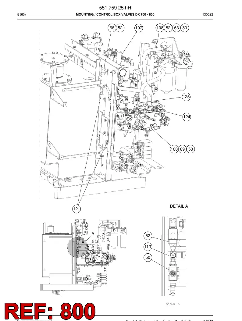 55181051j 551 810 51j Hose Set - Sandvik Technical Drawing