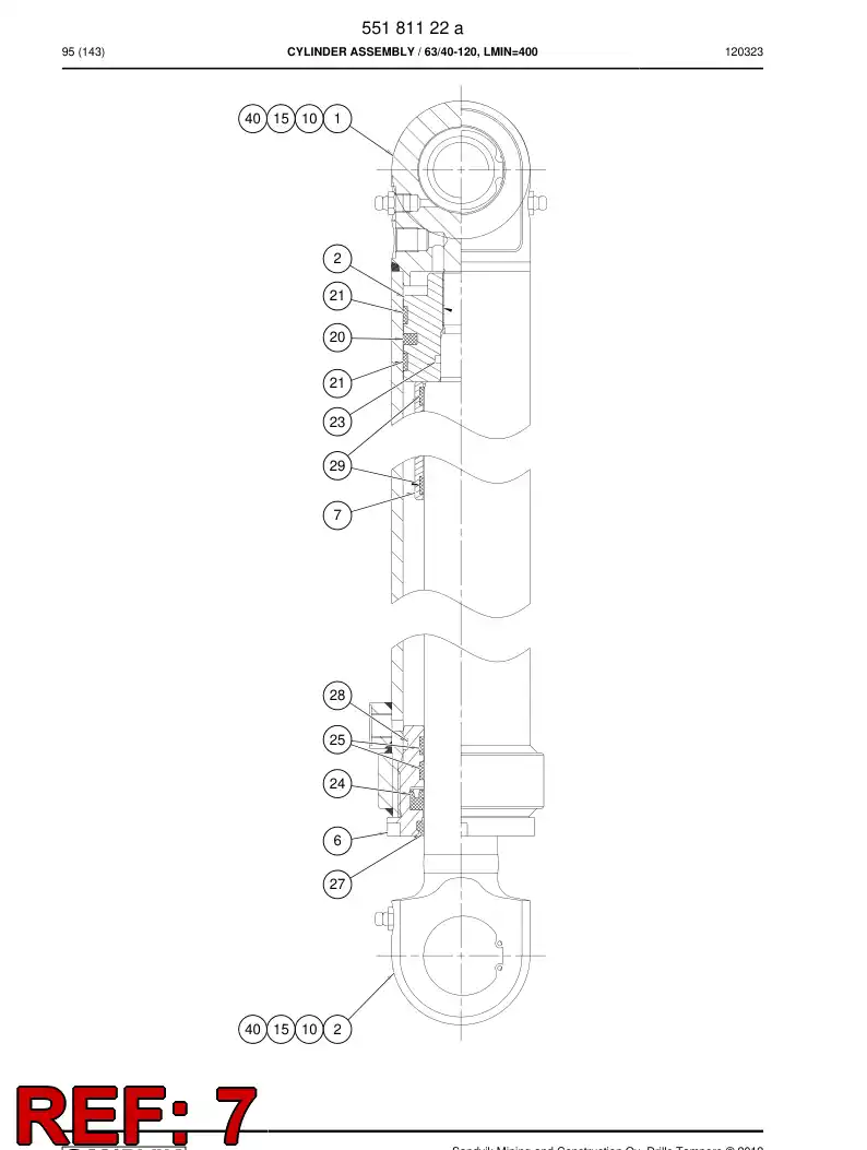 55181127 551 811 27 Bushing - Sandvik Technical Drawing