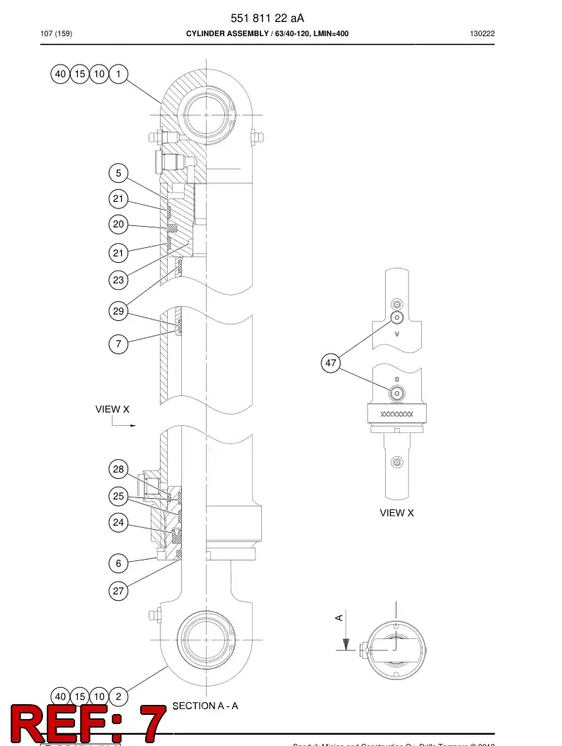 55181127c 551 811 27c Bushing - Sandvik Technical Drawing