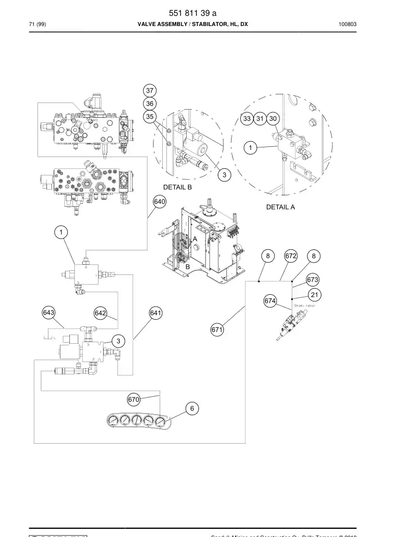 55181139a 551 811 39a VALVE ASSEMBLY - Sandvik Technical Drawing