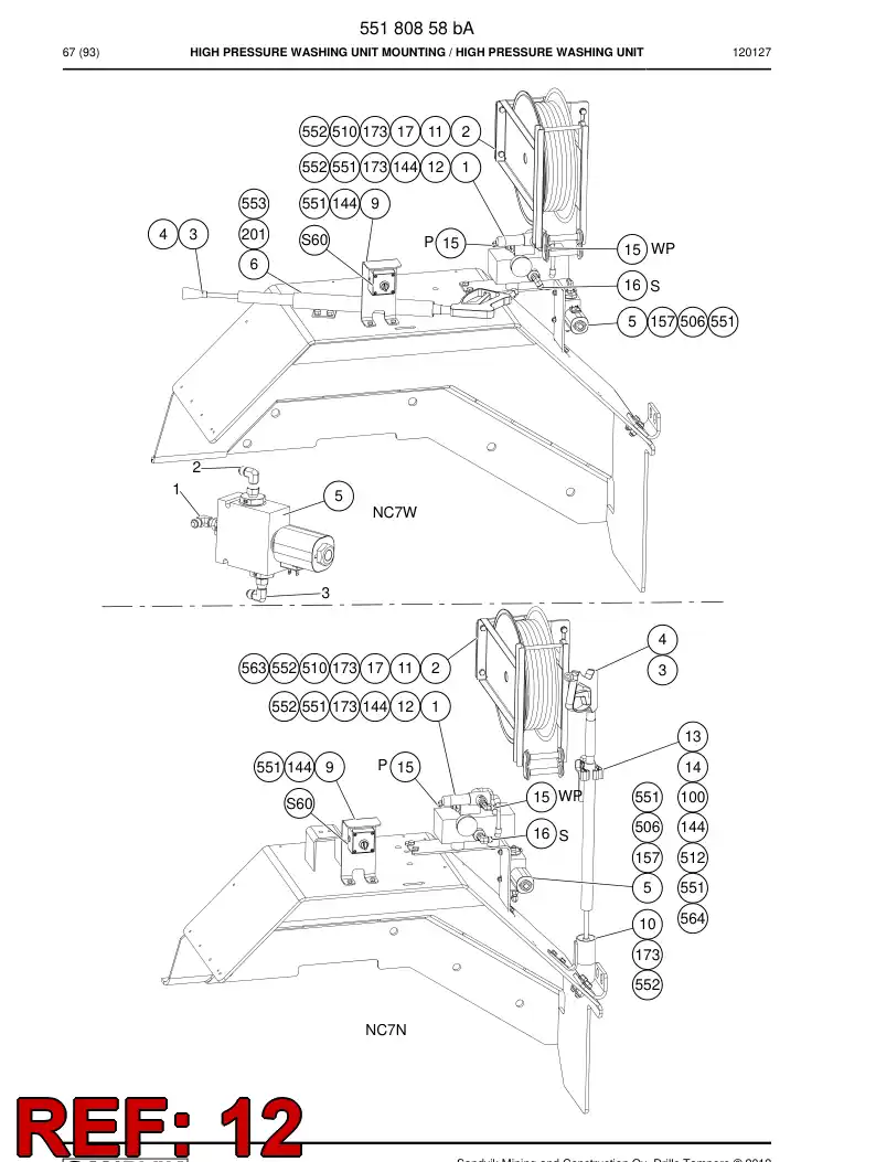 55181142 551 811 42 Bracket - Sandvik Technical Drawing