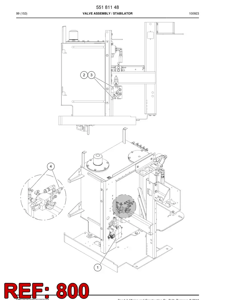 55181143c 551 811 43c HOSE SET - Sandvik Technical Drawing