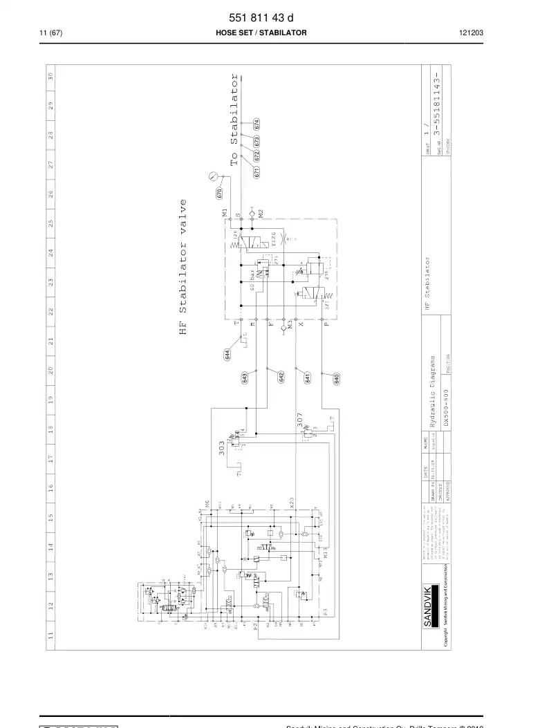 55181143d 551 811 43d Hose Set - Sandvik Technical Drawing