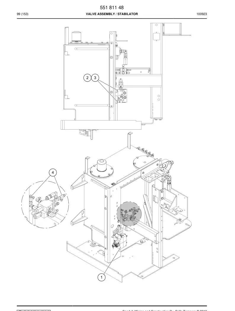 55181148 551 811 48 VALVE ASSEMBLY - Sandvik Technical Drawing