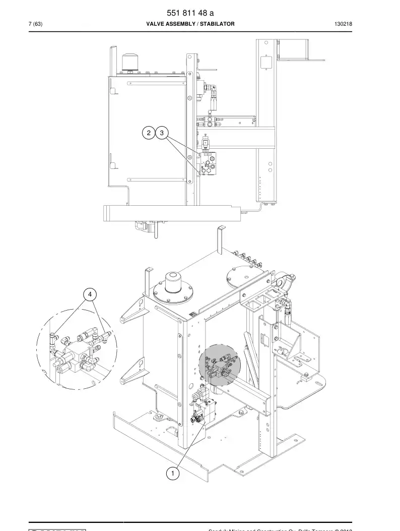 55181148a 551 811 48a Valve assembly - Sandvik Technical Drawing