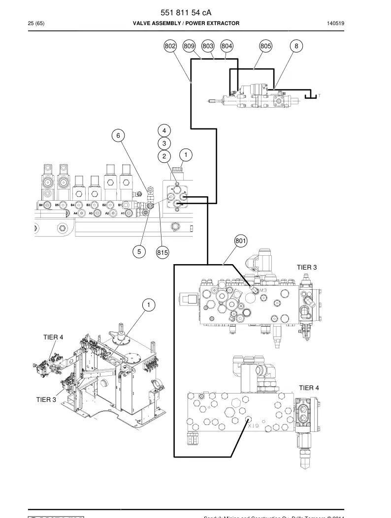55181154c 551 811 54c VALVE ASSEMBLY - Sandvik Technical Drawing
