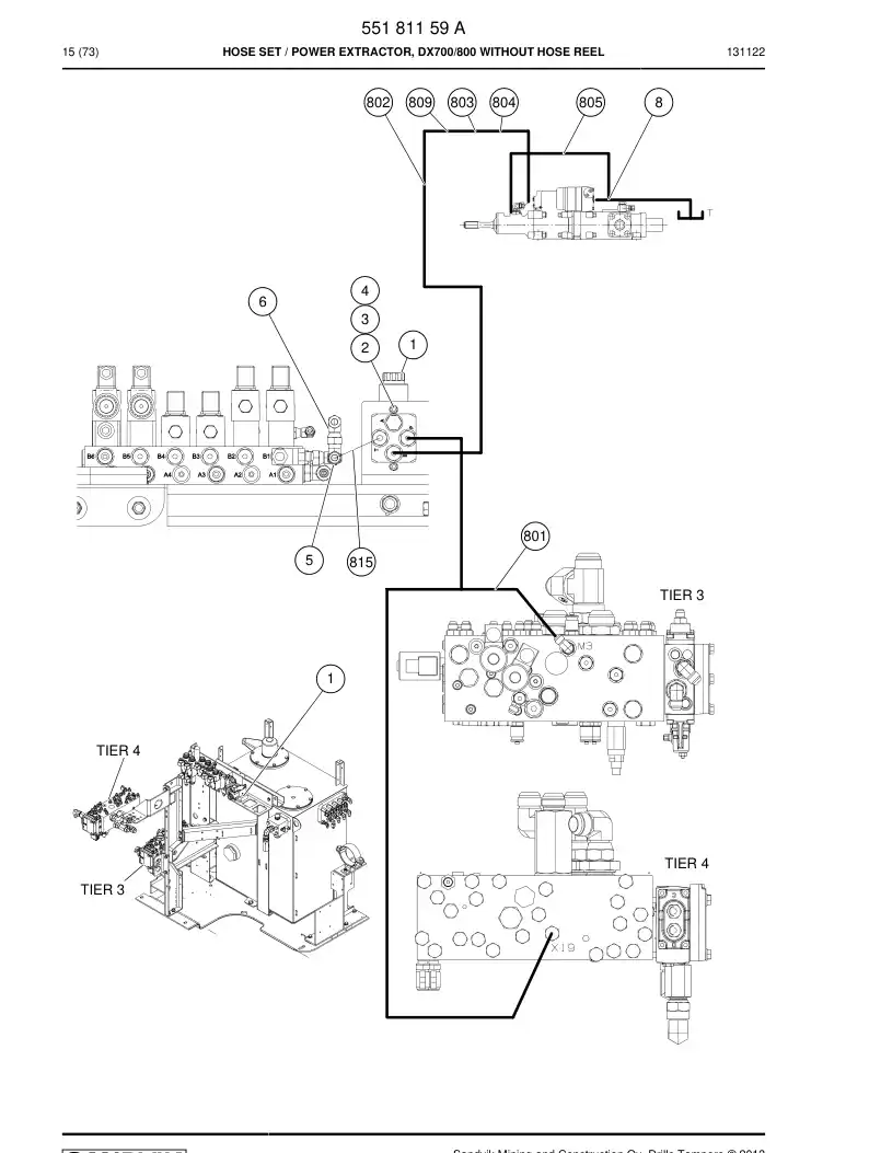 55181159 551 811 59 Hose Set - Sandvik Technical Drawing