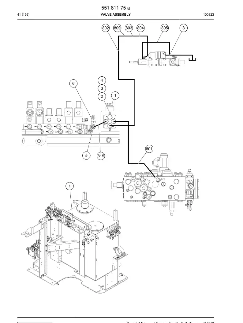 55181175a 551 811 75a VALVE ASSEMBLY - Sandvik Technical Drawing