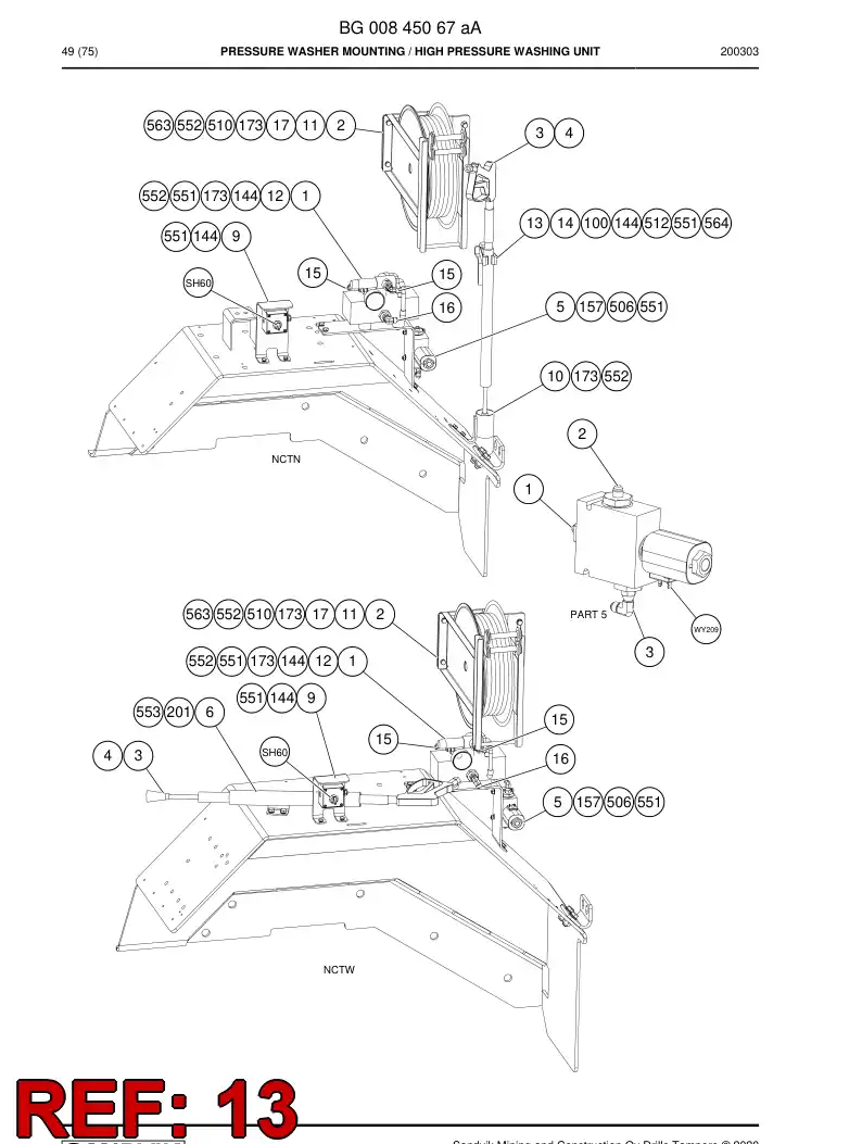 55181197 551 811 97 Bracket - Sandvik Technical Drawing
