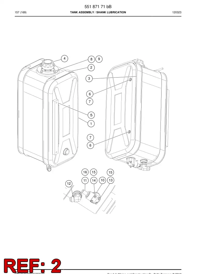 55181207 551 812 07 Fixing clip - Sandvik Technical Drawing