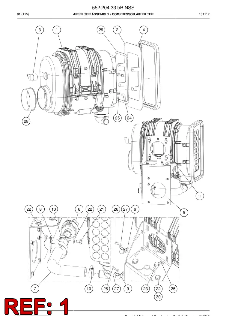 55181232a 551 812 32a Filter Element, Air - Sandvik Technical Drawing