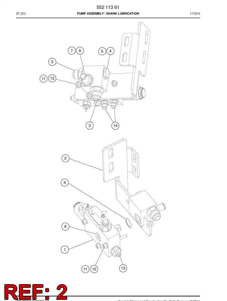 55181237 551 812 37 Supporting block - Sandvik Technical Drawing