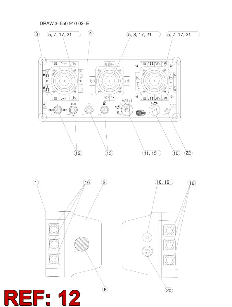 55181262 551 812 62 Switch, Toggle - Sandvik Technical Drawing