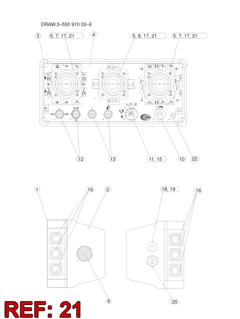 55181265 551 812 65 Joystick accessory - Sandvik Technical Drawing