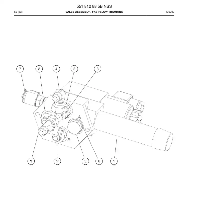 55181288b 551 812 88b Valve Assembly - Sandvik Technical Drawing