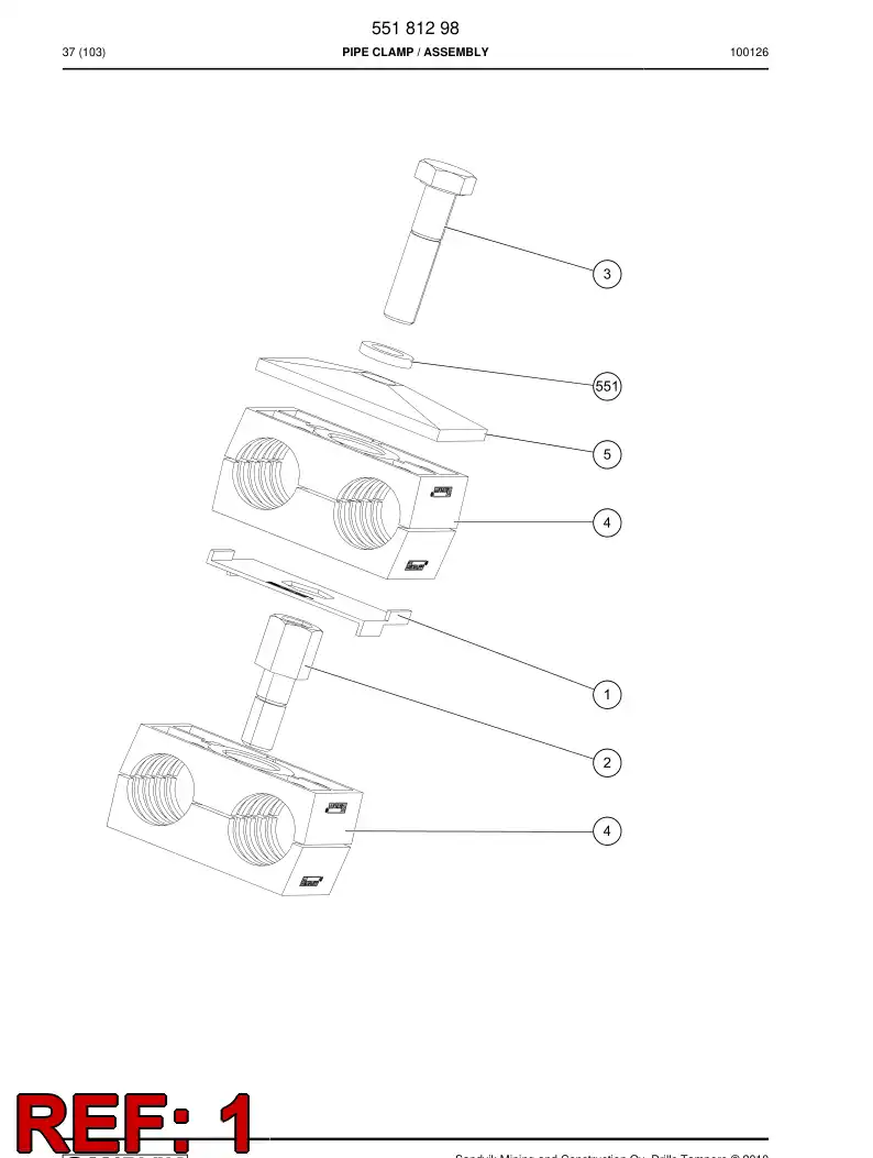 55181299 551 812 99 Plate - Sandvik Technical Drawing