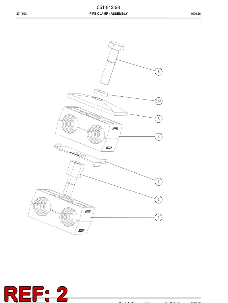 55181300 551 813 00 Screw - Sandvik Technical Drawing
