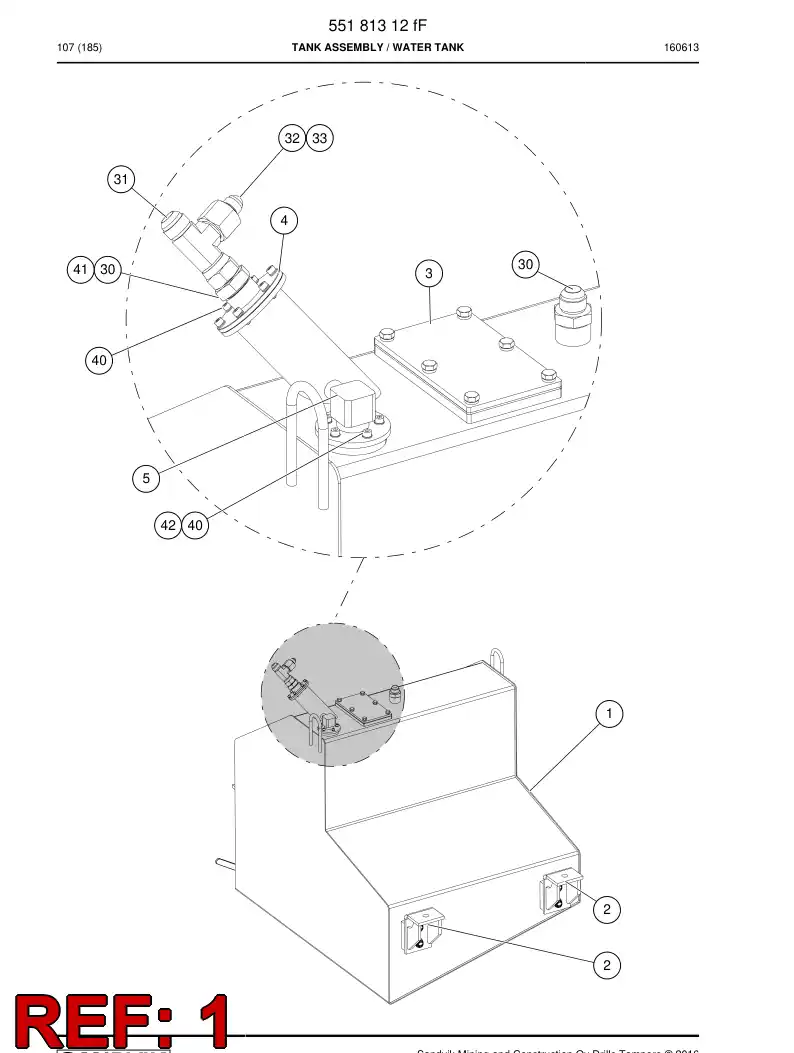 55181313a 551 813 13a Reservoir - Sandvik Technical Drawing