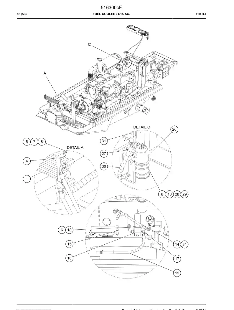 55181345 551 813 45 Refrigeration hose assembly - Sandvik Technical Drawing