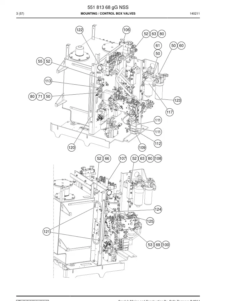 55181368l 551 813 68l Control Box Assembly - Sandvik Technical Drawing
