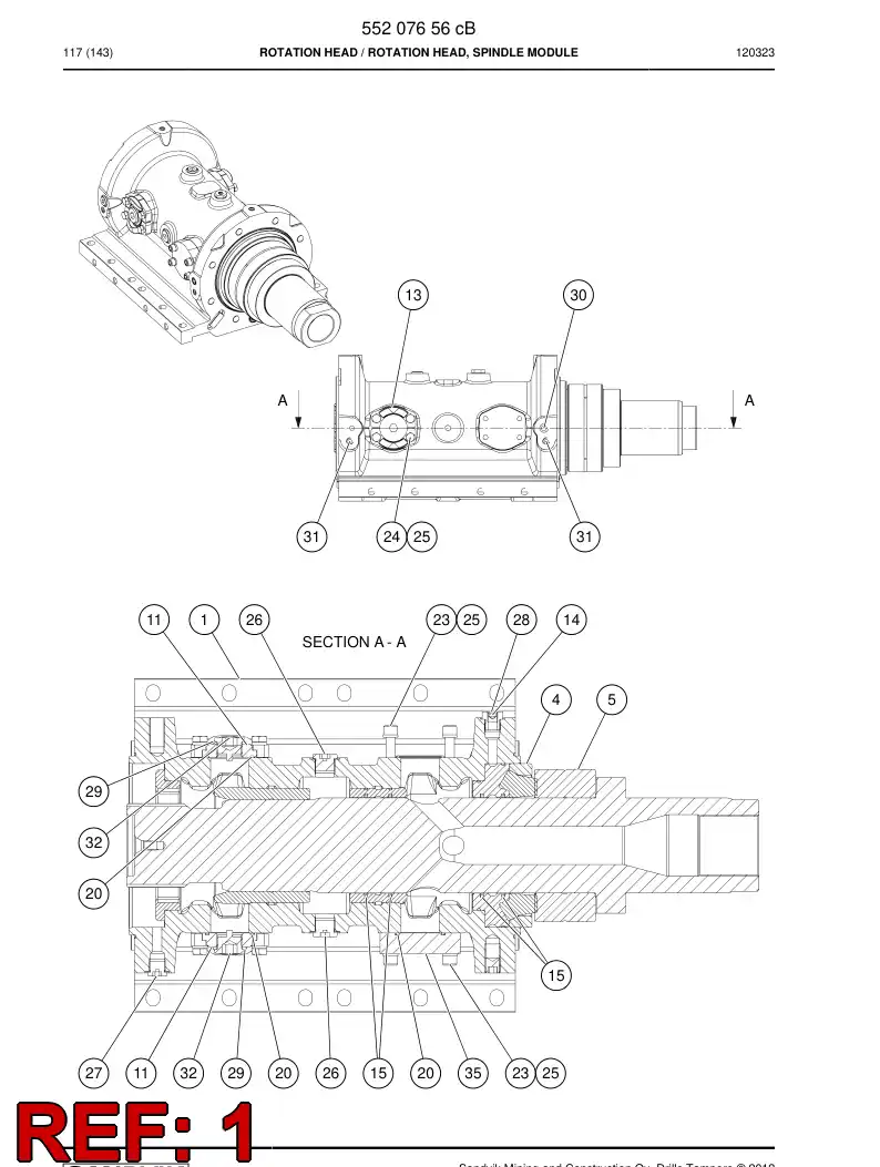 55181373 551 813 73 Spool - Sandvik Technical Drawing