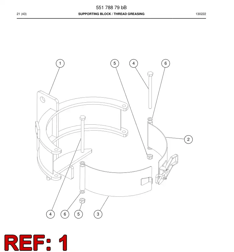 55181383a 551 813 83a Rear part - Sandvik Technical Drawing