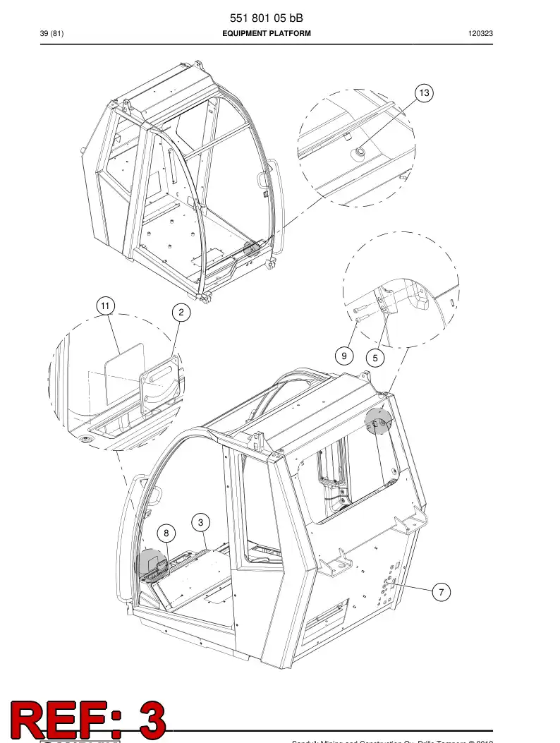 55181415 551 814 15 Wear plate - Sandvik Technical Drawing