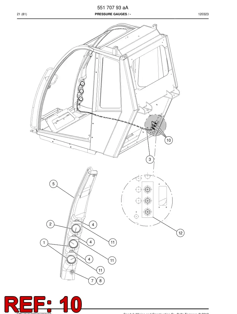 55181429 551 814 29 Measuring adapter - Sandvik Technical Drawing