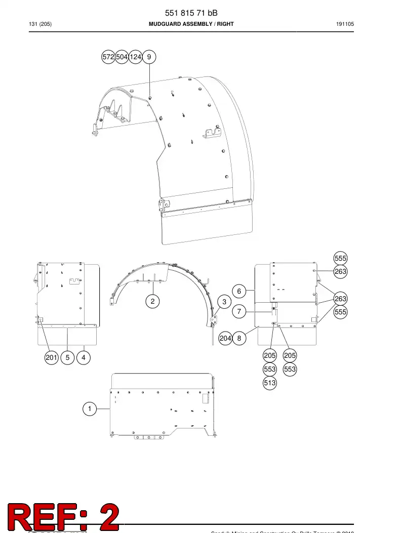 55181568 551 815 68 Bracket - Sandvik Technical Drawing