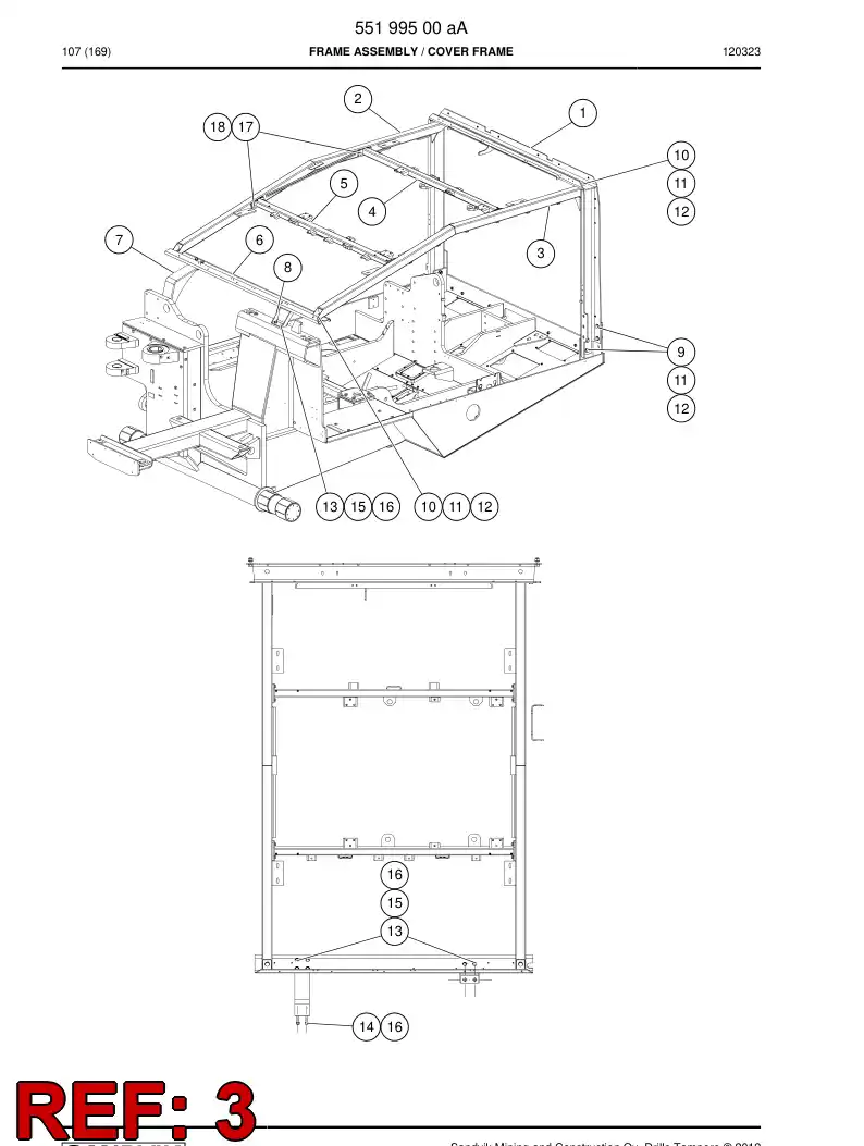55181586b 551 815 86b Beam - Sandvik Technical Drawing