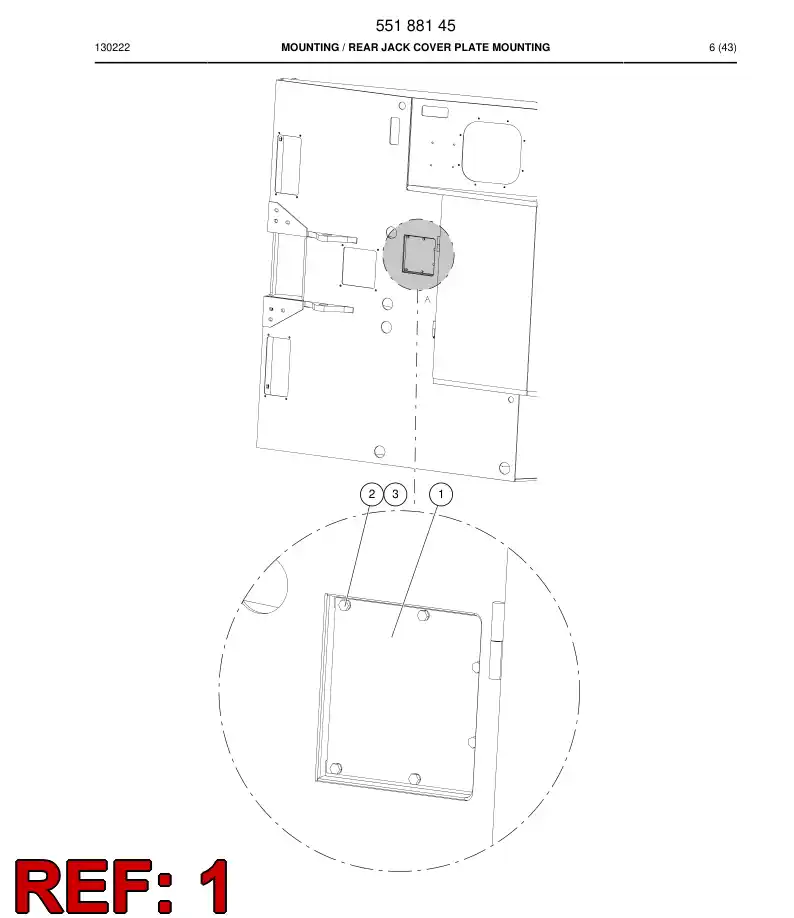 55181592 551 815 92 Plate - Sandvik Technical Drawing