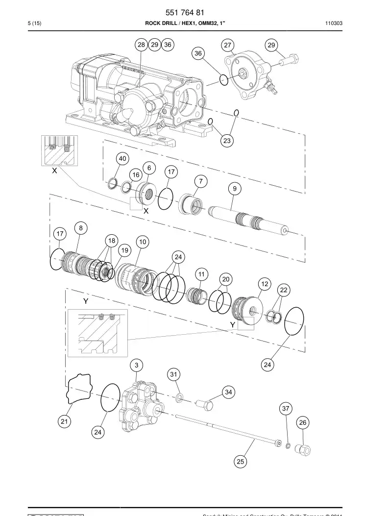 55181638 551 816 38 Seal kit - Sandvik Technical Drawing