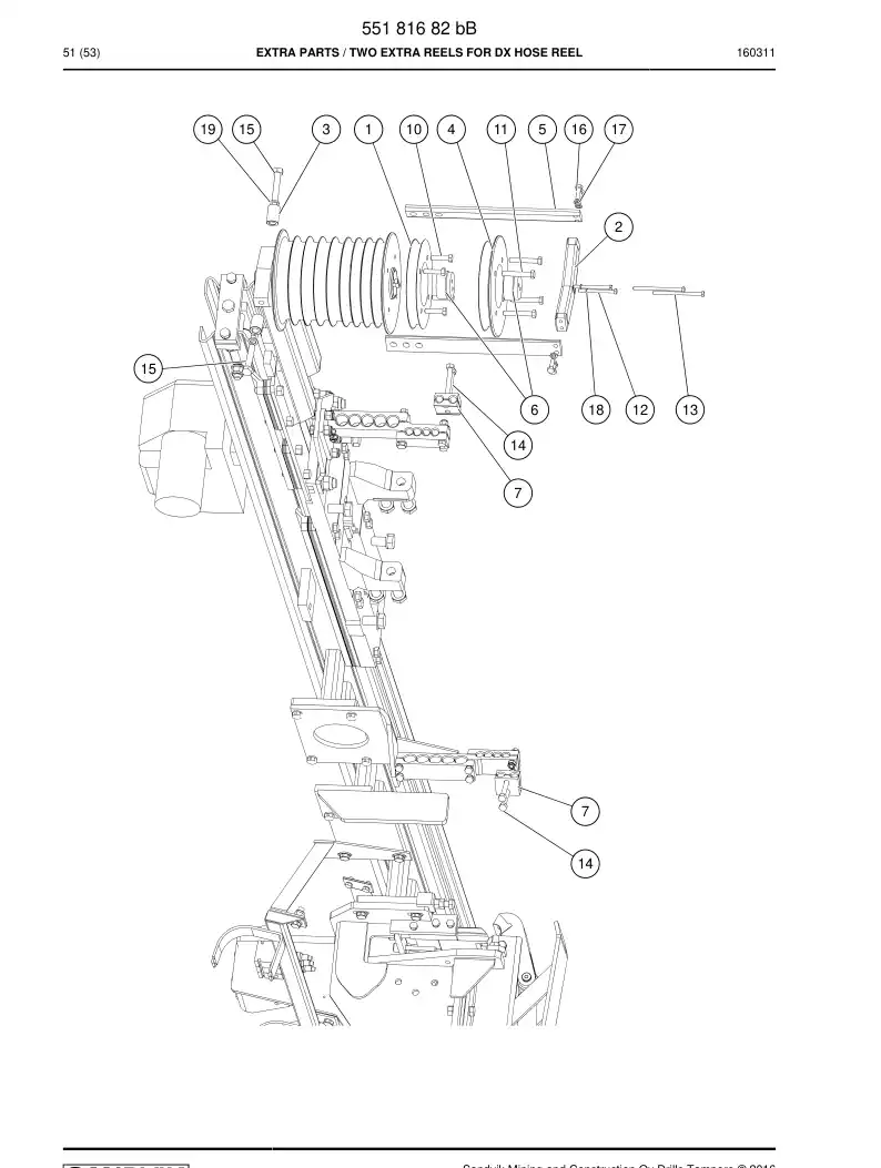 55181682b 551 816 82b Extra parts - Sandvik Technical Drawing