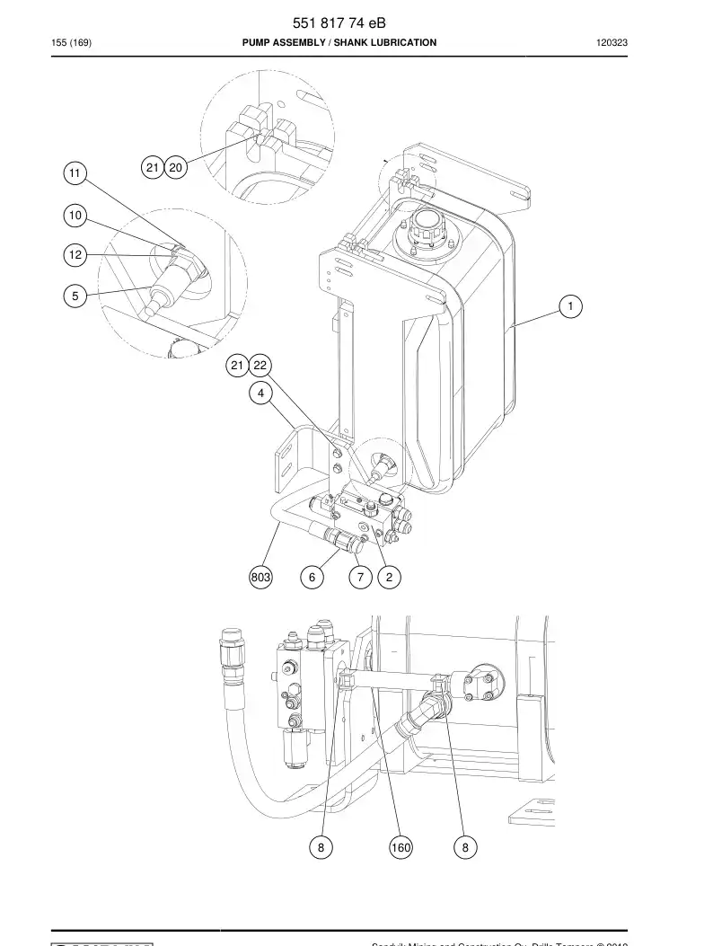 55181774h 551 817 74h Pump Assembly - Sandvik Technical Drawing