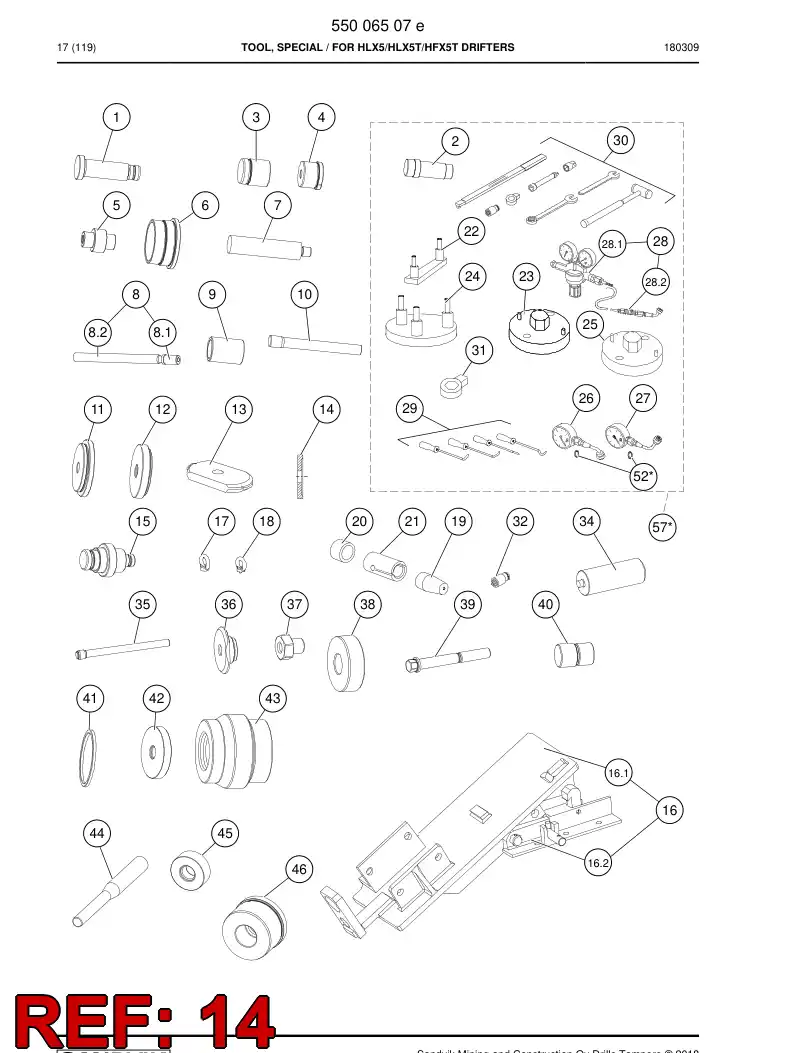 55181805c 551 818 05c Gage - Sandvik Technical Drawing
