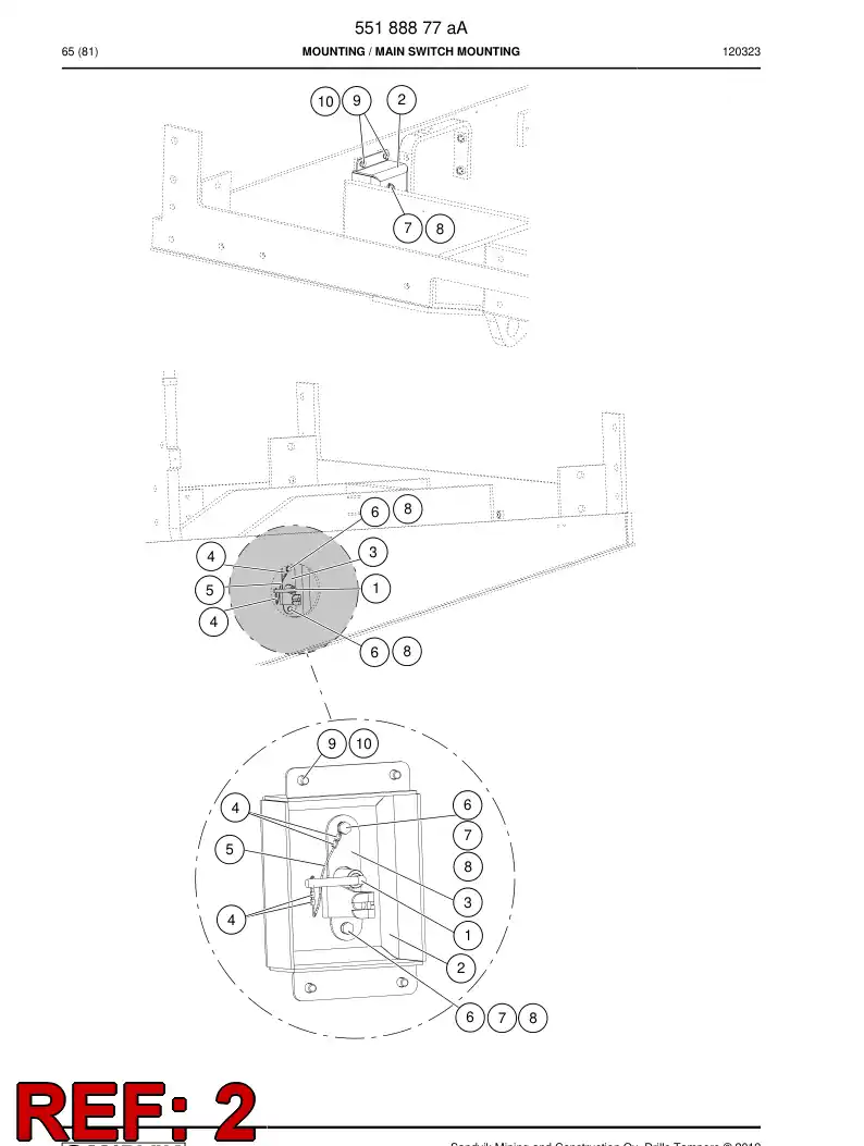 55181836 551 818 36 Bracket - Sandvik Technical Drawing