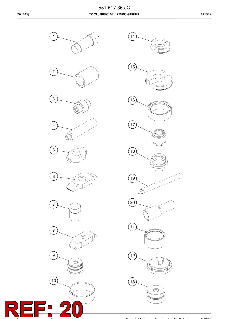 55181855c 551 818 55c Punch - Sandvik Technical Drawing