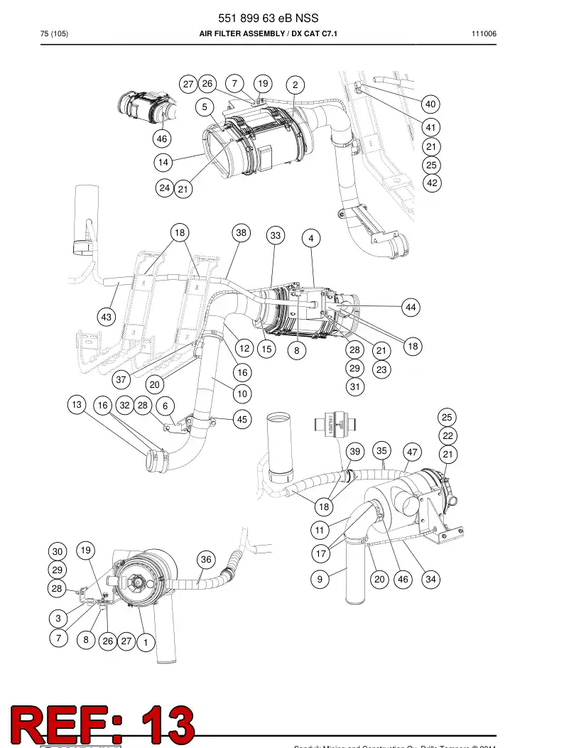 55181899 551 818 99 Hose, Rubber - Sandvik Technical Drawing