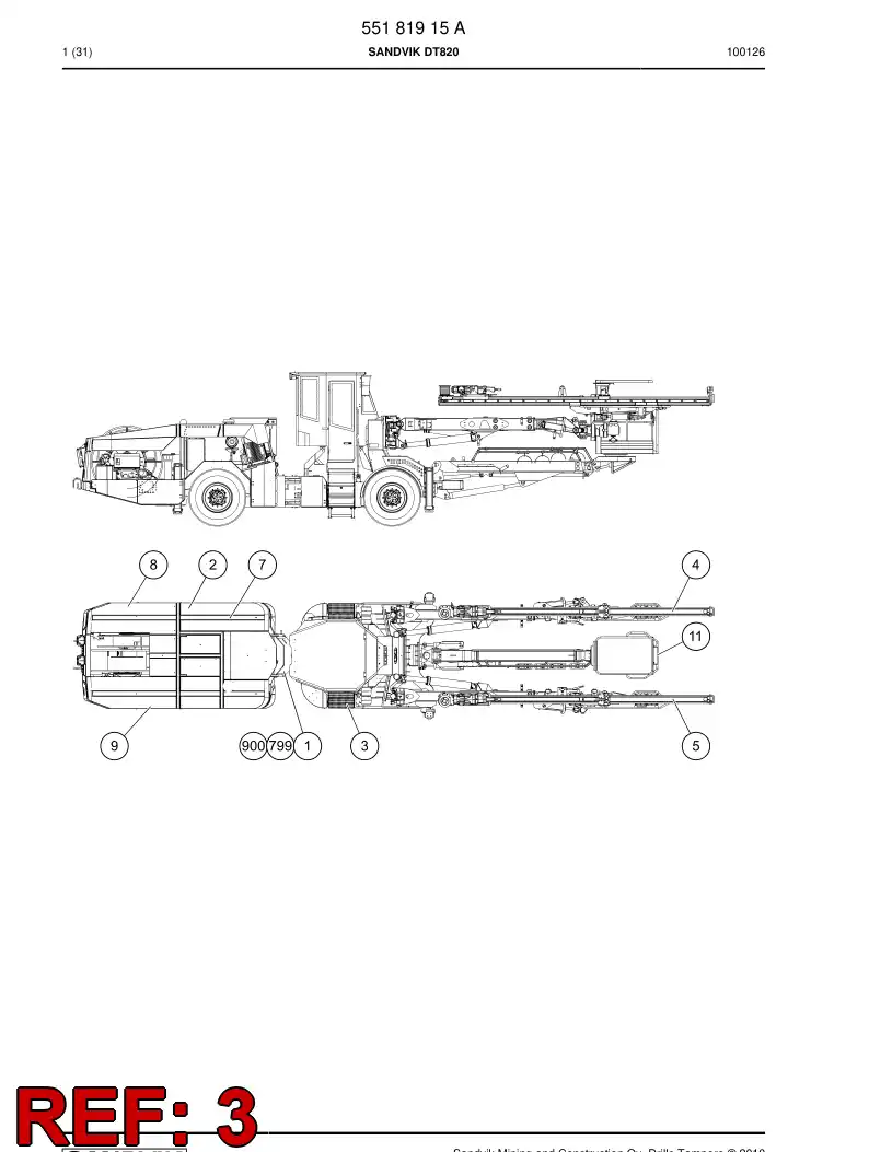 55181906c 551 819 06c Front end module - Sandvik Technical Drawing