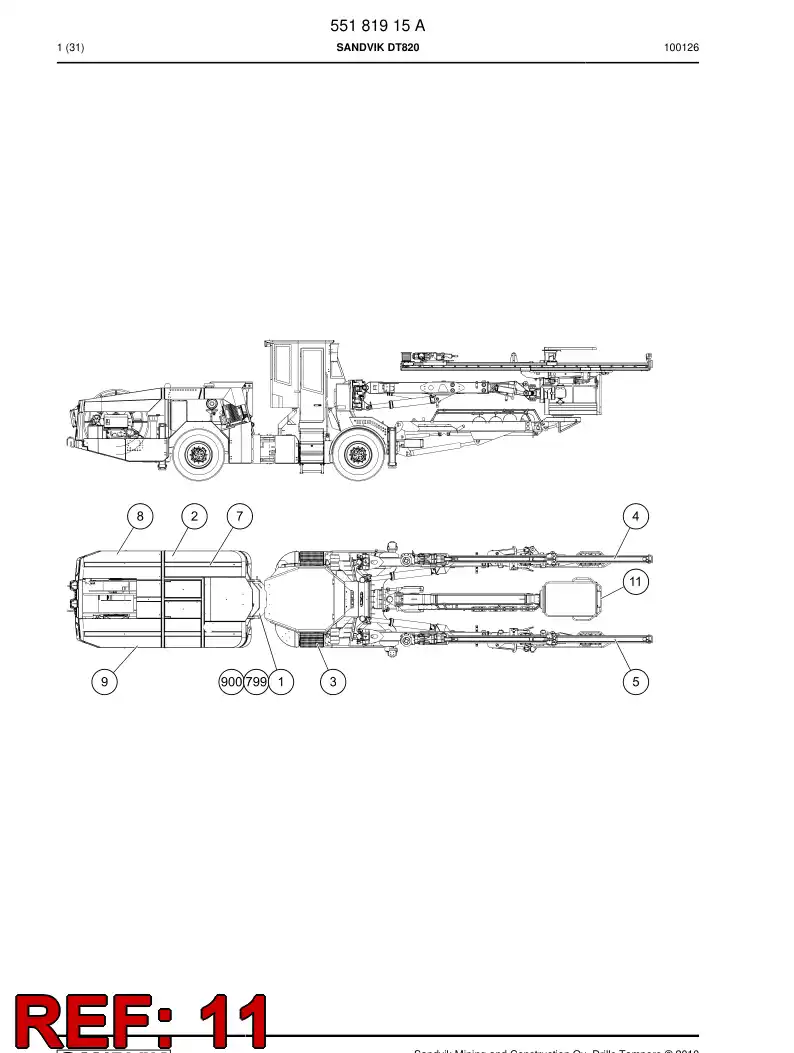 55181913b 551 819 13b BASKET BOOM MODULE - Sandvik Technical Drawing