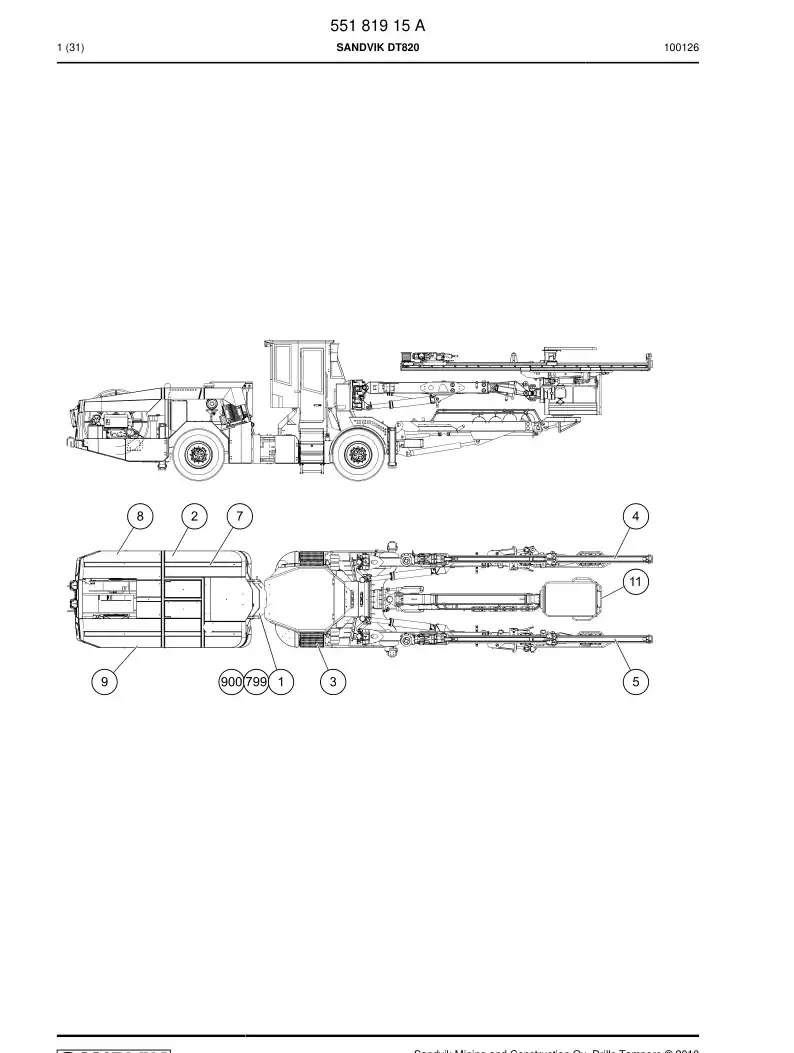 55181915 551 819 15 SANDVIK DT820 - Sandvik Technical Drawing