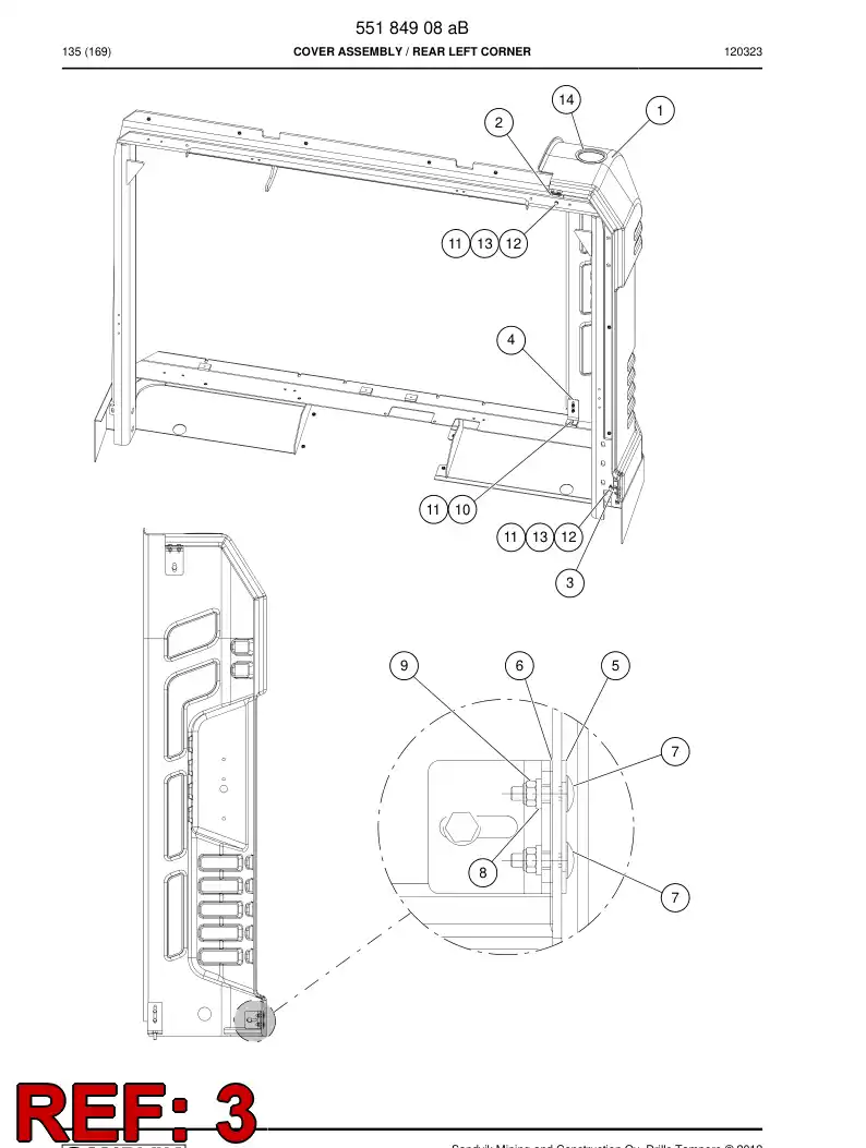55182063 551 820 63 Plate lug - Sandvik Technical Drawing
