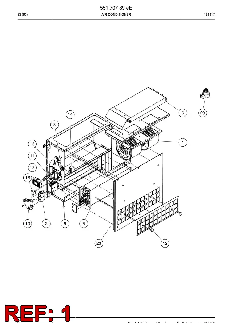 55182261 551 822 61 Fan - Sandvik Technical Drawing