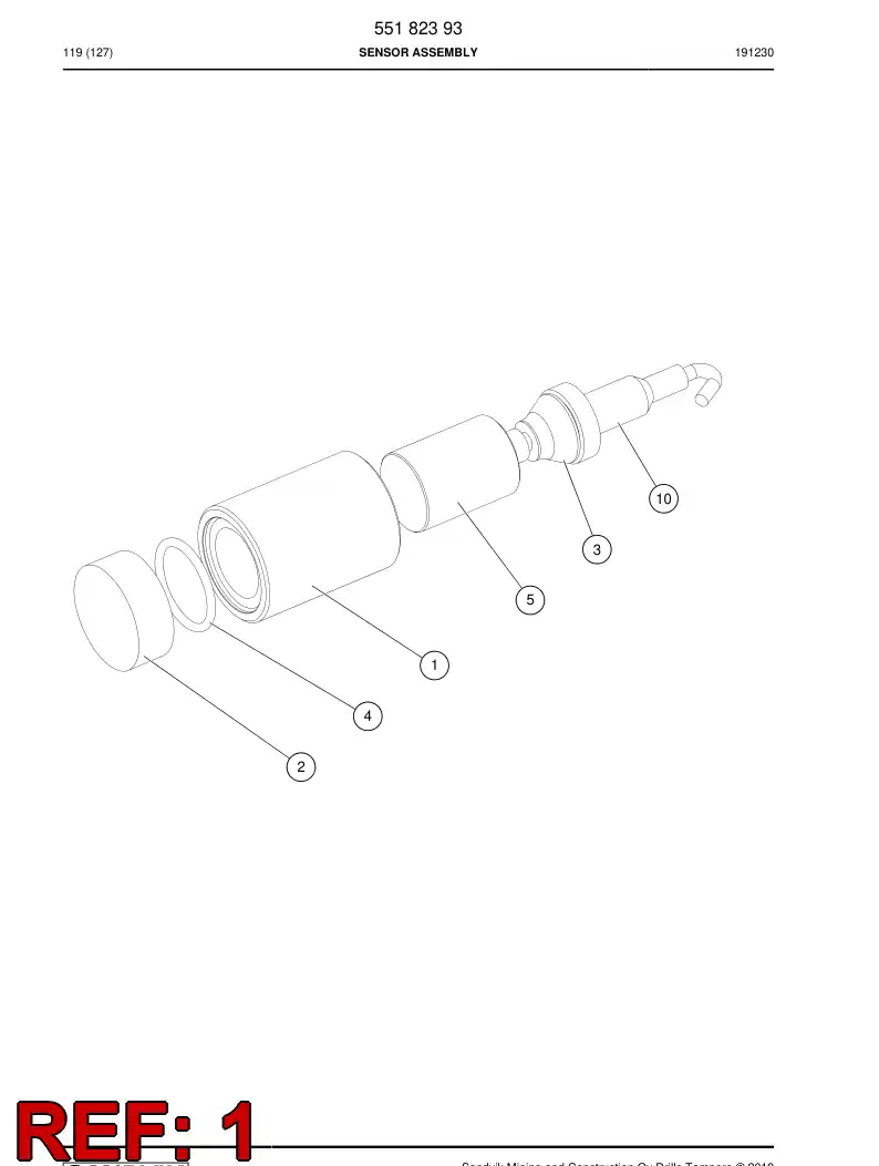 55182394 551 823 94 Guard - Sandvik Technical Drawing