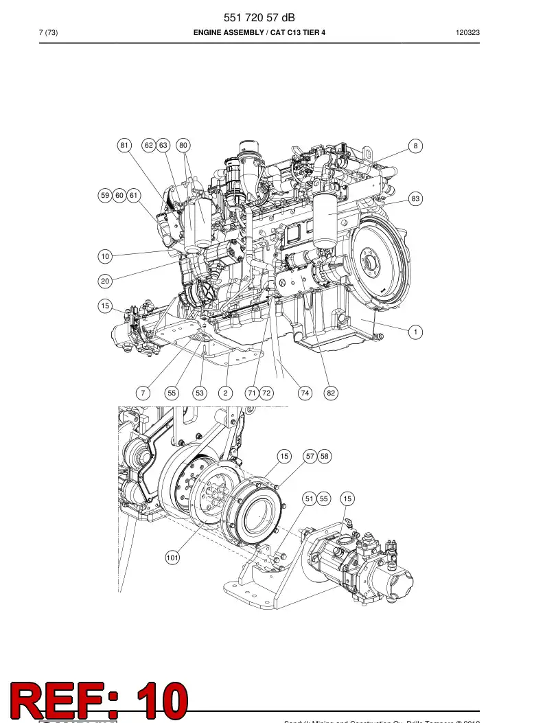 55182444a 551 824 44a Adapter piece - Sandvik Technical Drawing