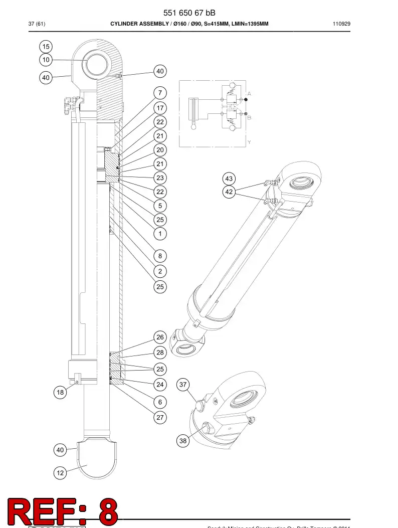 55182472 551 824 72 Limit bushing - Sandvik Technical Drawing