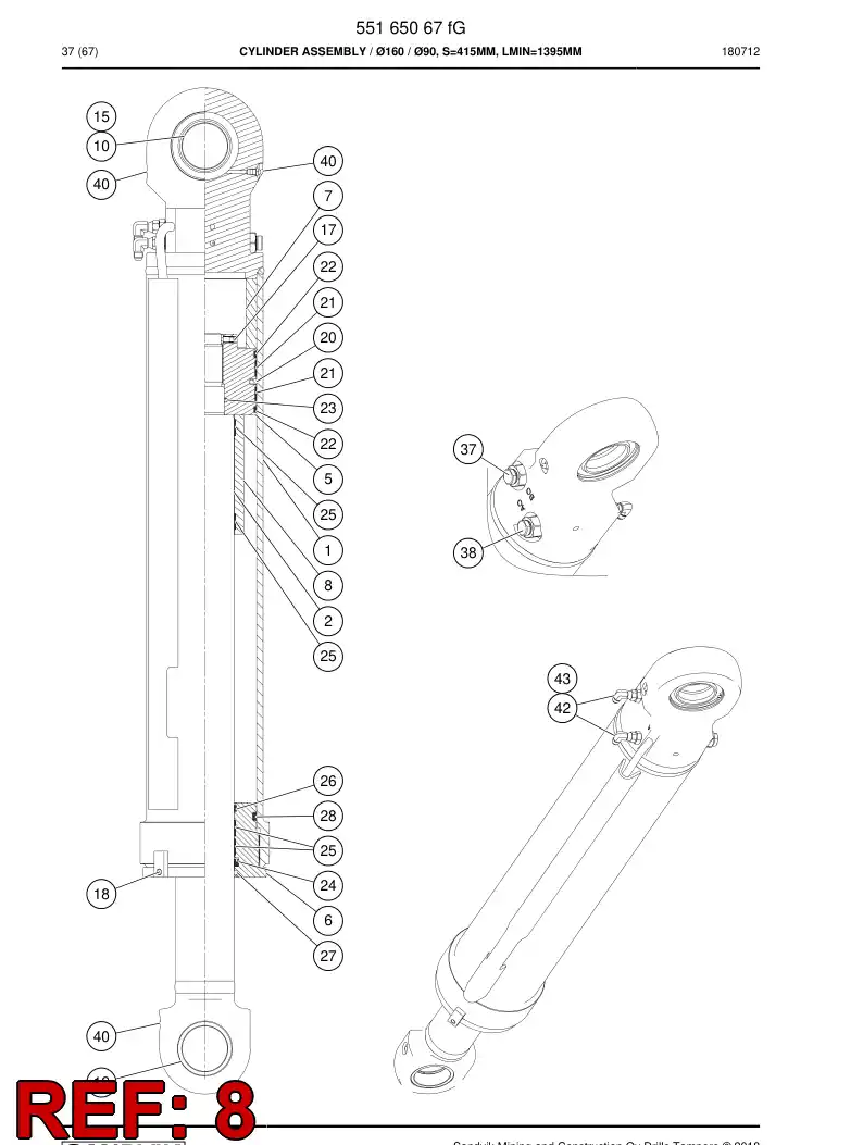 55182472e 551 824 72e Limit bushing - Sandvik Technical Drawing