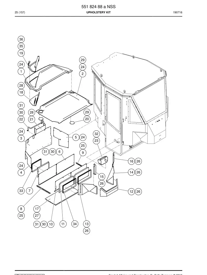 55182488 551 824 88 Upholstery Kit - Sandvik Technical Drawing