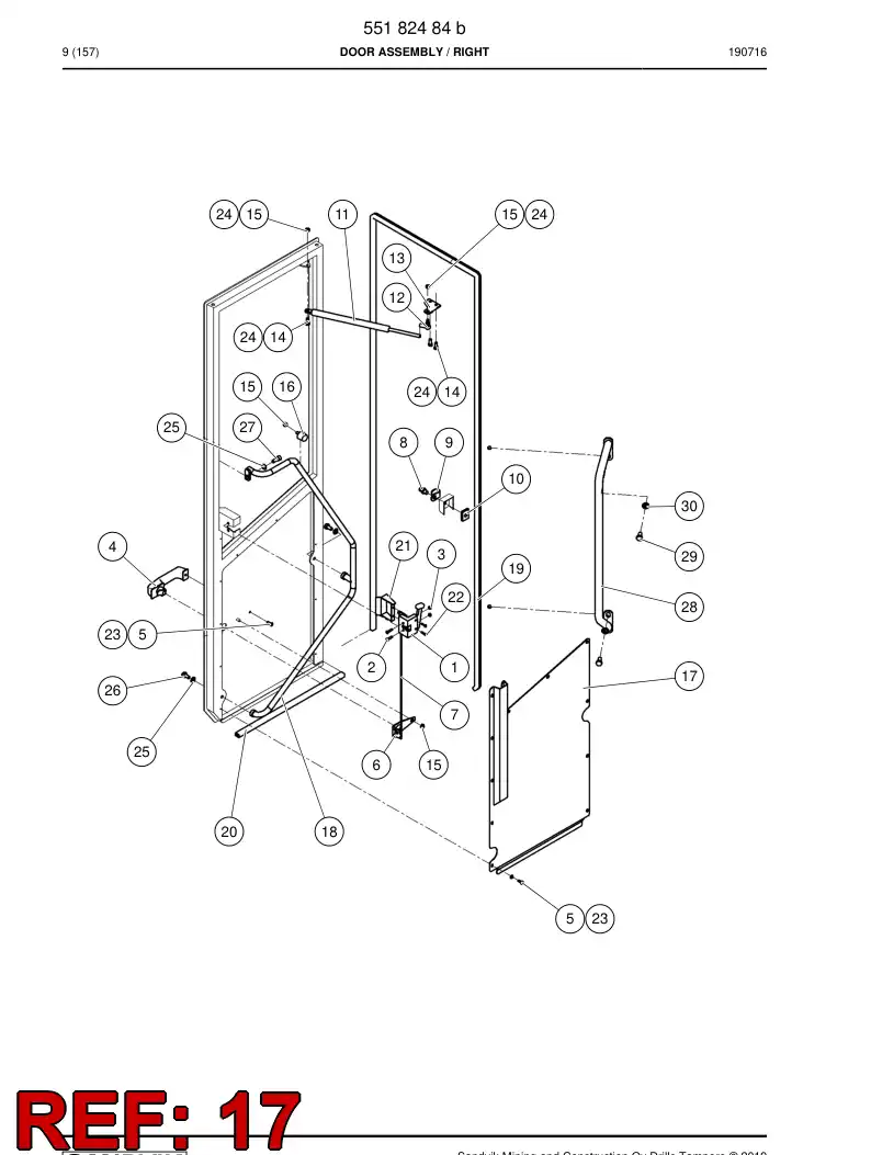 55182504 551 825 04 Plate, Cover - Sandvik Technical Drawing
